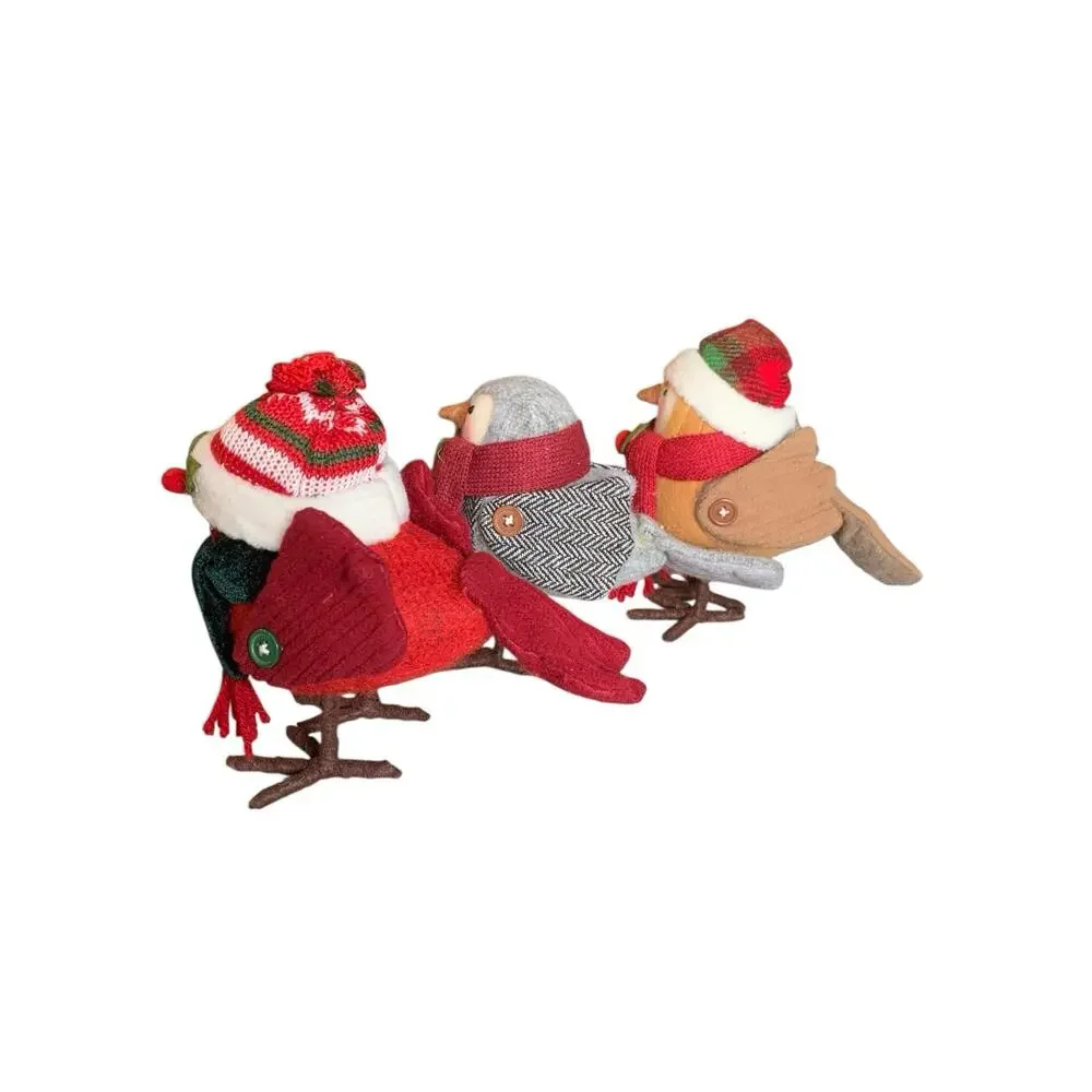 (3) Target Spritz Bird Holiday Figurine Christmas Feathery‎ Friends 6.5
